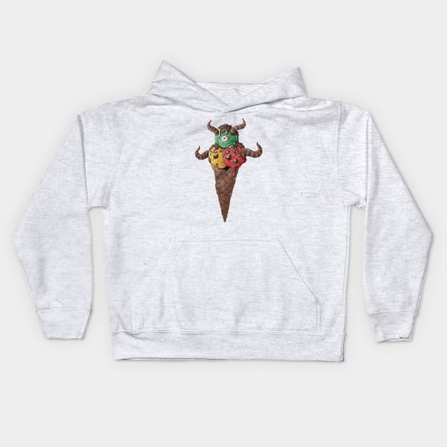 Monsterlicious - Demon Icecream Kids Hoodie by Studio Mootant